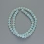 Aquamarine Beads (artificial acrylic) smooth sphere, diameter 6mm±, length 40cm± on thread