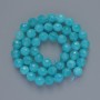 Aquamarine Beads natural stone faceted round, diameter 8mm ±, length 38cm ± on thread