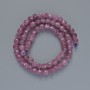 Turmaline Rubyelit Natural Stone Beads, Faceted Cube, diameter 5.5mm±, thread length 38cm±