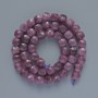 Tourmaline Rubellite Beads, natural faceted cube gemstone, diameter 7mm±, length 38cm± on thread