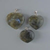 Pendant "Heart" Labradorite natural stone, diameter assortment 32x36mm+