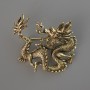 Brooch Pendant Dragon Golden Metal 44x37mm