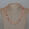 Rhodonite Necklace Natural Stone Beads Faceted, diameter 8x10mm,+- length 49cm+-
