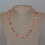 Rhodonite Necklace Natural Stone Beads Faceted, diameter 8x10mm,+- length 49cm+-