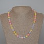 Morganite Necklace, Natural Stone, Smooth Round Beads, 8.5mm diameter, 49cm length
