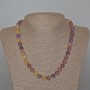 Beads Necklace Assorted Natural Stone Smooth Round Beads 8.5 mm ±, Length 48 cm ±
