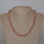 Strawberry Quartz Necklace natural stone smooth bead, diameter 8.5mm, length 47cm