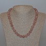 Strawberry Quartz Necklace, natural stone, smooth round beads, diameter 10.5 mm ±, length 48 cm ±