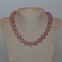 Strawberry Quartz Necklace with Smooth Beads, 12.5mm diameter, length 47 cm