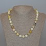 Necklace Yellow Opal Natural Stone Smooth Ball, diameter 10.5mm ±, length 49cm ±
