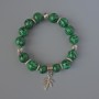 Malachite Bracelet (faceted) smooth bead, diameter 12mm±, length 18cm ± with metal inserts (stretch)