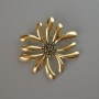 Brooch Pendant Flower Golden Metal 49x50mm