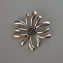 Brooch Pendant Flower Silver Metal 49x50mm