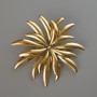 Brooch Pendant Chrysanthemum Flower Golden Metal 60x60mm