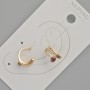 XUPING Stud with Red Crystal and White Rhinestones, 11.5x5.5x5mm+- 18K Gold Plating