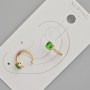 Xuping Kaff with Green Crystal and White Rhinestones, diameter 13×5mm± 18K Gold Plating