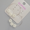 Xuping Hoop Earrings with White Beads, 0.7 mm± Ring Thickness, 29 mm± Diameter, Rhodium Plated