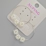 Xuping Hoop Earrings with White Beads, 0.7 mm± Ring Thickness, 29 mm± Diameter, Rhodium Plated