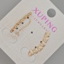 Xuping Earrings "Hearts" with White Crystals, 22×4 mm ± diameter, without clasp, 18K Gold Plating