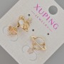 Xuping Saturn Stud Earrings with White Pearl and Rhinestones, 15.5x15mm±, 18K Gold-Pl plated