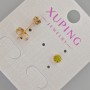Xuping Stud Earrings with Yellow Crystal, 5 mm diameter ± 18K Gold Plated