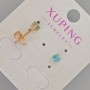 Xuping Stud Earrings with Blue Crystal, 5mm diameter ± 18K Gold Plating
