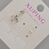 Xuping Stud Earrings with Yellow Crystal, 3.5 mm ± Rhodium
