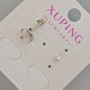 Xuping Stud Earrings with Yellow Crystal, 3.5 mm ± Rhodium
