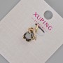 Xuping Pendant with Black Crystal and White Rhinestones, 16×10 mm diameter ±18K Gold Plating