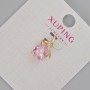 Xuping Pendant with Pink Crystal and White Rhinestones, 16x10mm+- 18K Gold Plating