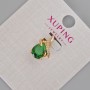 Xuping Pendant with Green Crystal and White Rhinestones, 16x10mm ±, 18K Gold Plating