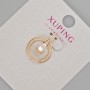 Xuping Pendant with White Rhinestones and Crystal, 19×14 mm ± 18K Gold Plating