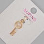 Xuping Pendant "Key" with White Rhinestones, 26x8mm diameter ± 18K Gold Plating
