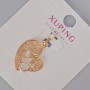 Xuping Pendant "Mother with Baby" with White Crystals, 27x17 mm ± 18K Gold Plating