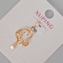 Xuping Pendant "Heart" with White Rhinestones, 28×13 mm ± Gold Plating 18K