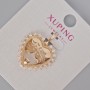Xuping Pendant "Heart" with White Crystals, 24×21mm±, 18K Gold Plating