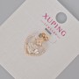 Xuping Pendant "Heart" with White Rhinestones and White Enamel, 18x14 mm ± 18K Gold Plating