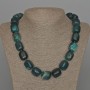 Green Agate Bead Necklace with Natural Stone, rectangular beads, diameter 16x19mm±, length 53cm±