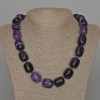 Agate Necklace Purple Natural Stone Bar Beads, 16x19mm, length 53cm