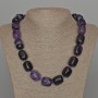 Agate Necklace Purple Natural Stone Bar Beads, 16x19mm, length 53cm