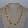 Necklace Yellow Cat's Eye Natural Stone Smooth Bead, 8.5 mm diameter, length 45 cm +/- with clasp