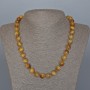 Beads Yellow Cat's Eye natural stone smooth bead, diameter 10.5mm, length 49cm