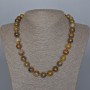 Yellow Petersite Necklace, natural stone, smooth round beads, diameter 12mm, length 48cm