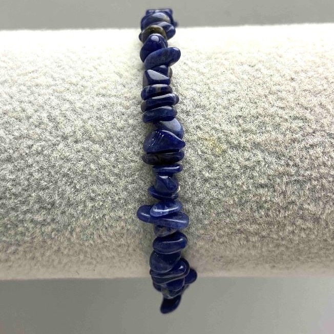 Sodalite Bracelet natural stone chip, 5x2mm, length 18cm± (stretch)