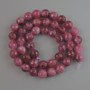 Tourmaline Rubellite Beads natural stone faceted ball, diameter 8mm + -, length 38cm + - on thread
