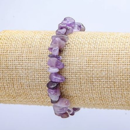 Amethyst Bracelet, natural stone chippings, diameter 8± mm, wrist circumference 18 cm (stretch)