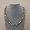 Selenite Necklace, natural stone, smooth round beads, diameter 8(±)mm, length 46–49cm +