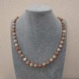 Selenite Necklace, natural stone, smooth round beads, diameter 8(±)mm, length 46–49cm +