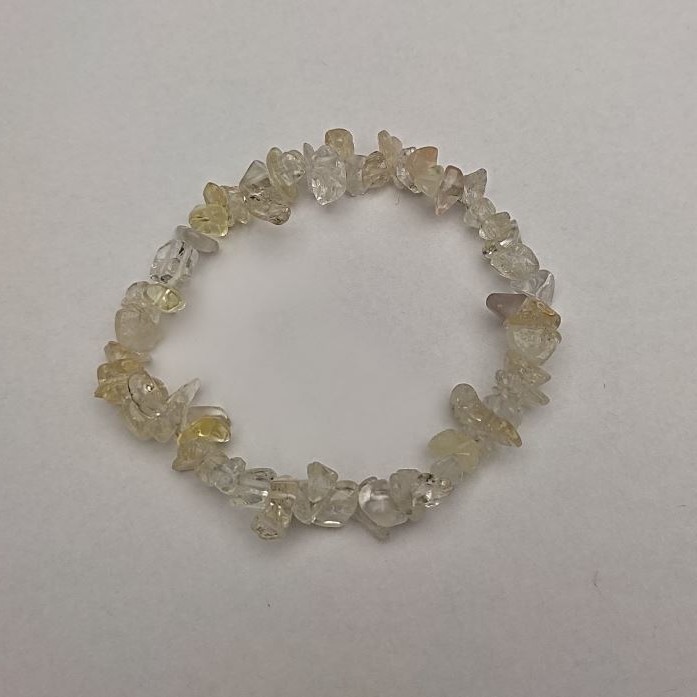 Bracelet Assorted Mountain Crystal and Citrine Chip, diameter 8x3mm±, length 18 cm± stretch