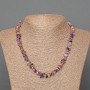 Charoite Necklace Natural Stone Chips, 9x2 mm ±, length 47 cm ±